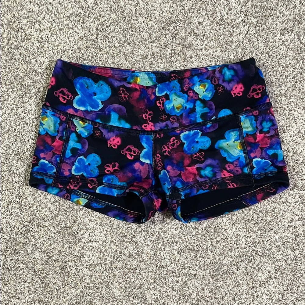 Fleo Blue and Purple Floral Athletic Shorts